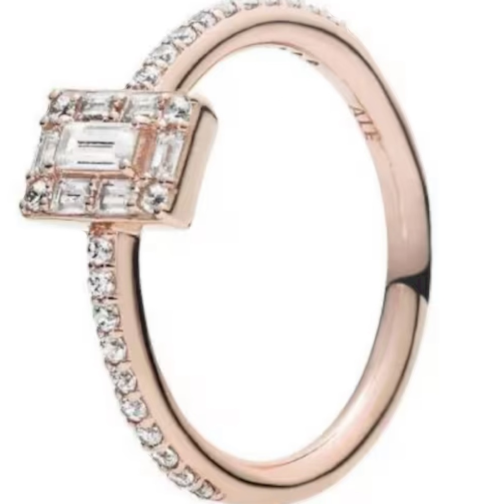 Pandora sparkling halo emerald ring
